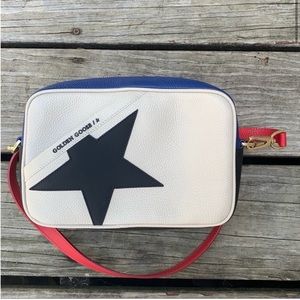 Authentic Golden Goose crossbody pebbled leather purse with black star
